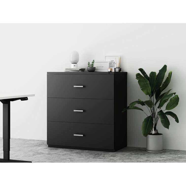 Black lateral online filing cabinet